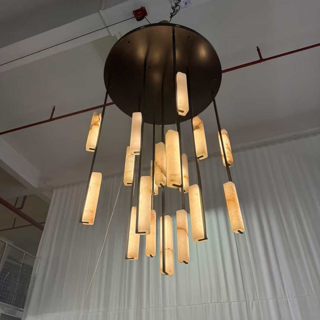 40 Inch Grand Alabaster Prism Cascading Chandelier - Audubon