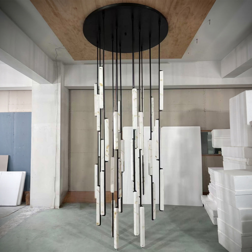 56 Inch Grand Alabaster Prism Cascading Chandelier - Audubon