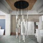 56 Inch Grand Alabaster Prism Cascading Chandelier - Audubon