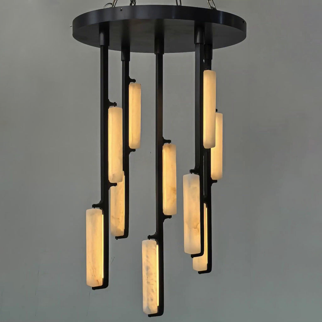 24 Inch Alabaster Prism Cascading Chandelier - Audubon