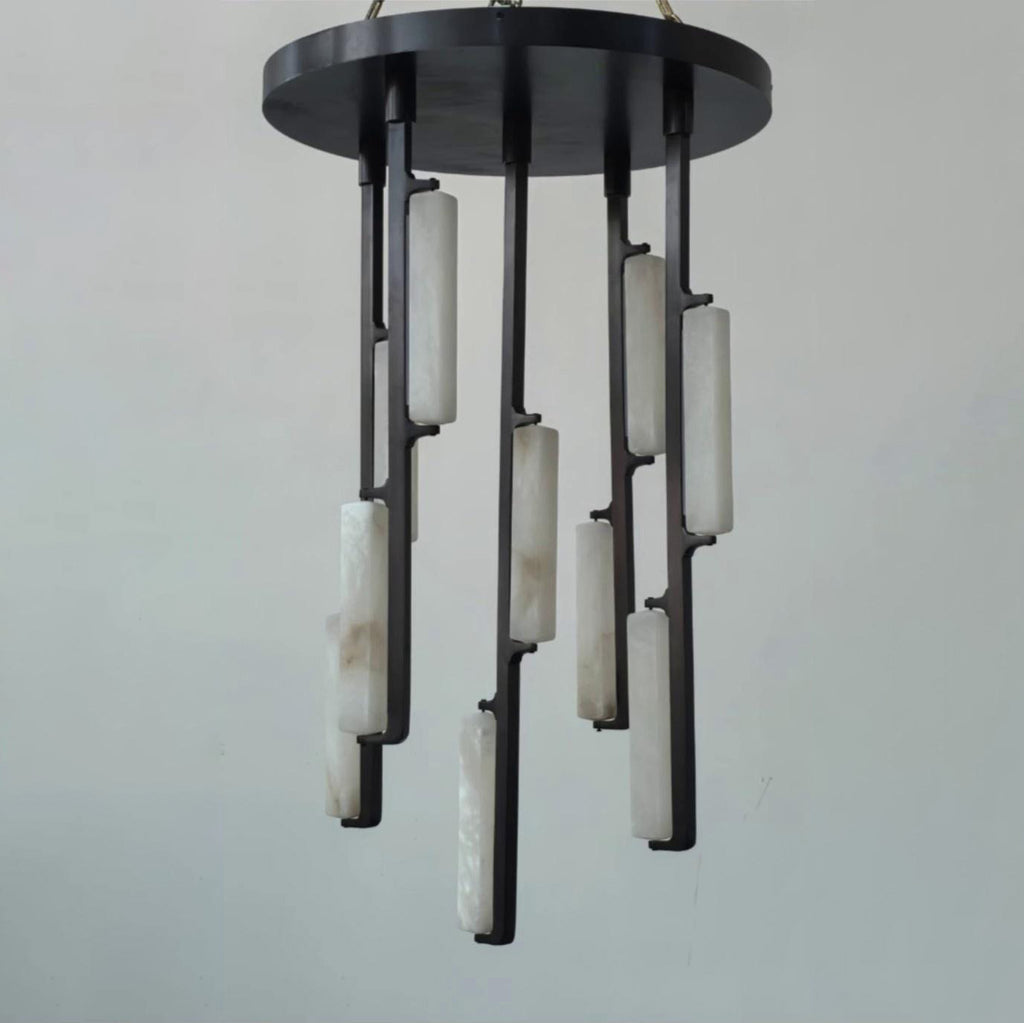 24 Inch Alabaster Prism Cascading Chandelier - Audubon
