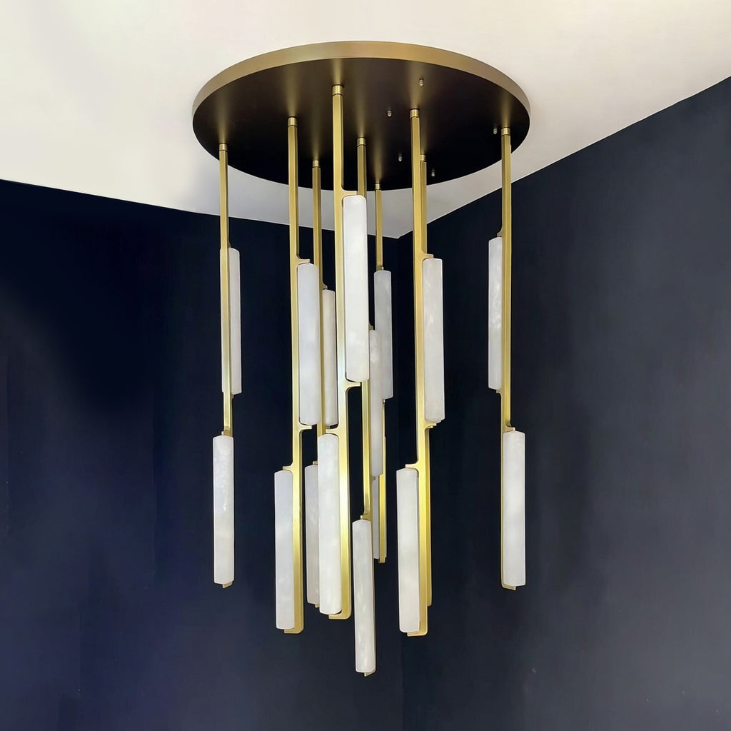 40 Inch Grand Alabaster Prism Cascading Chandelier - Audubon