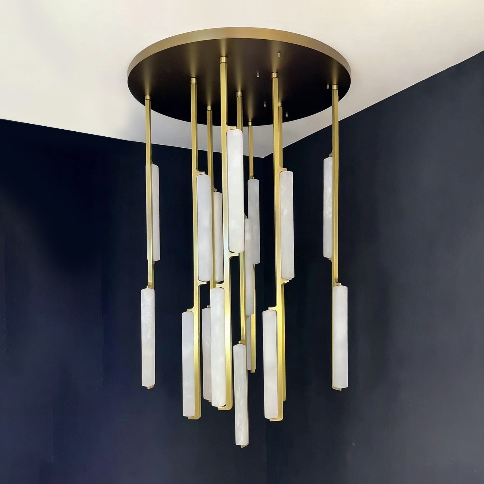 40 Inch Grand Alabaster Prism Cascading Chandelier - Audubon