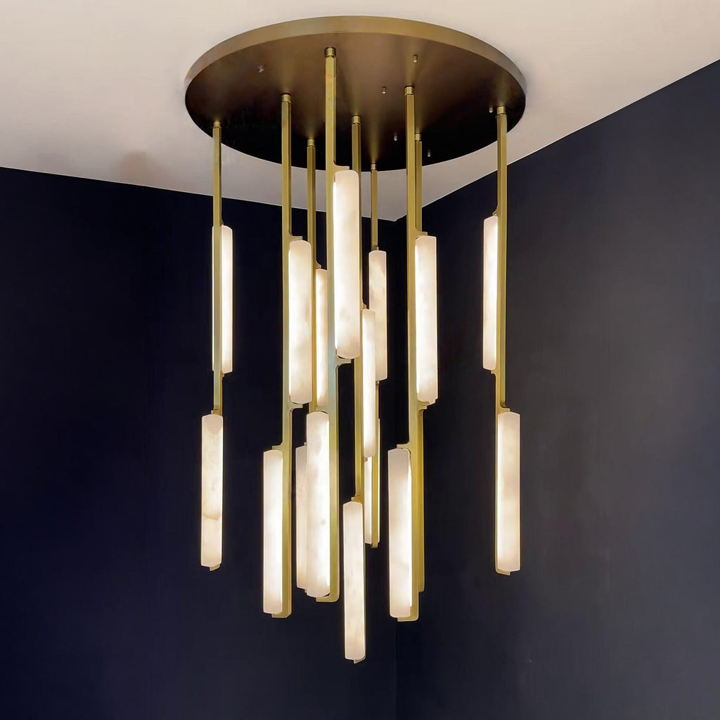40 Inch Grand Alabaster Prism Cascading Chandelier - Audubon