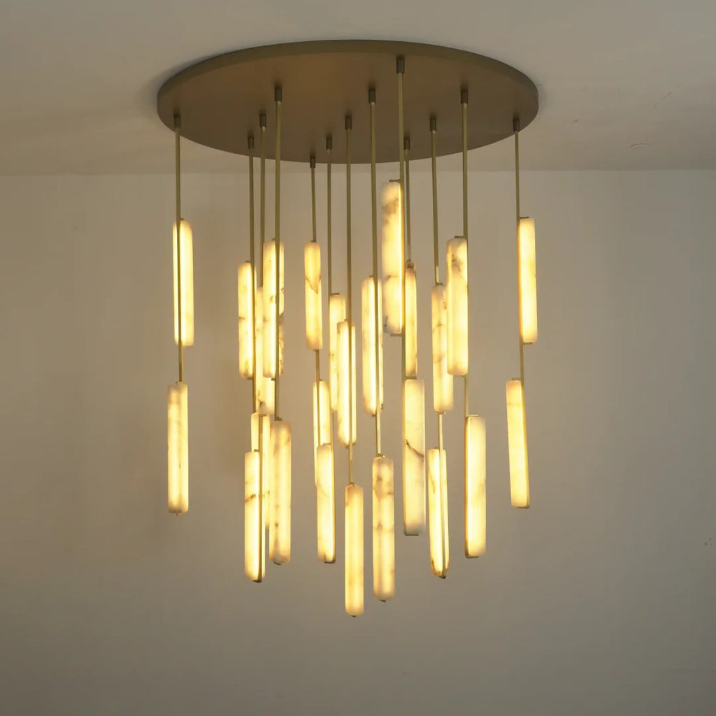 56 Inch Grand Alabaster Prism Cascading Chandelier - Audubon