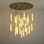 56 Inch Grand Alabaster Prism Cascading Chandelier - Audubon