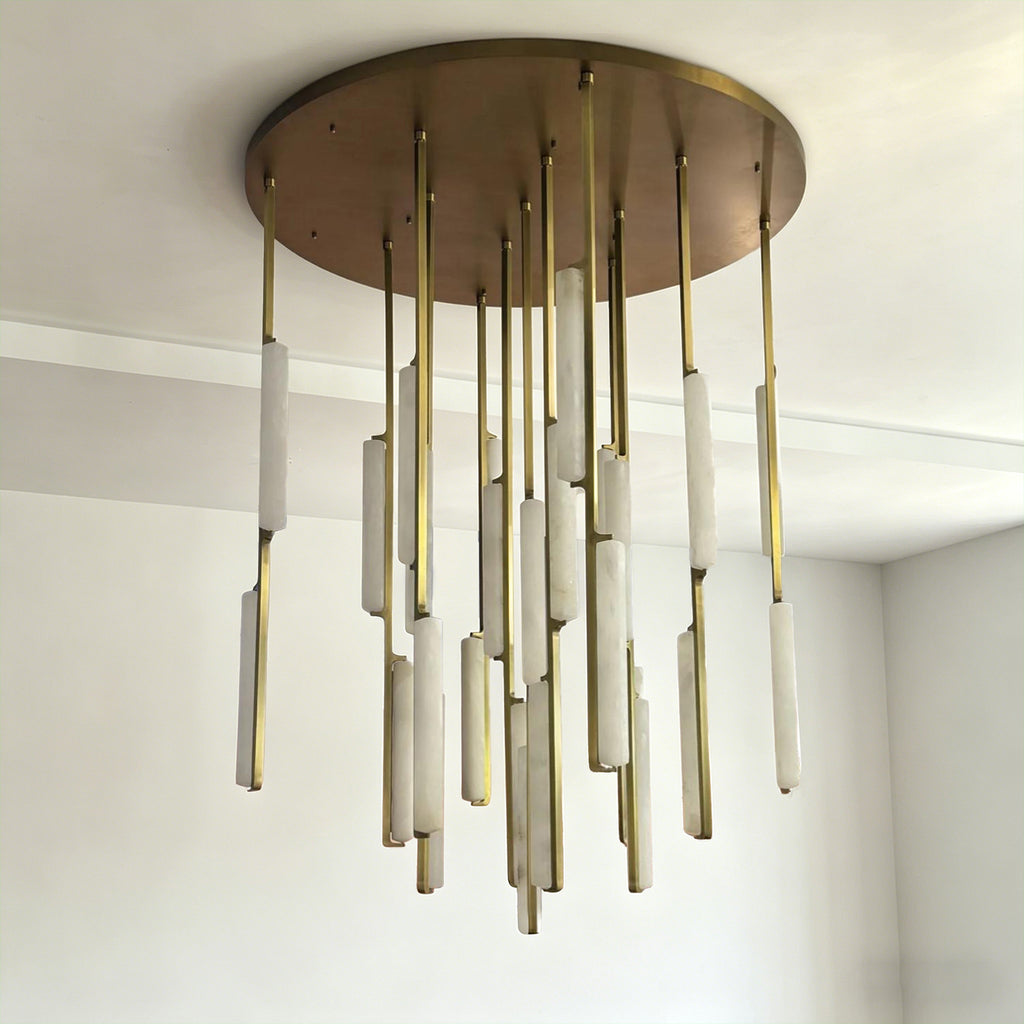 56 Inch Grand Alabaster Prism Cascading Chandelier - Audubon