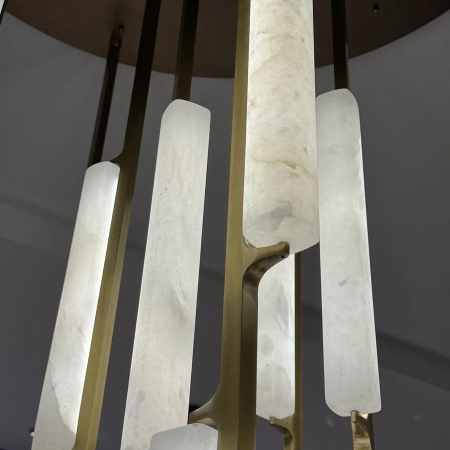 56 Inch Grand Alabaster Prism Cascading Chandelier - Audubon