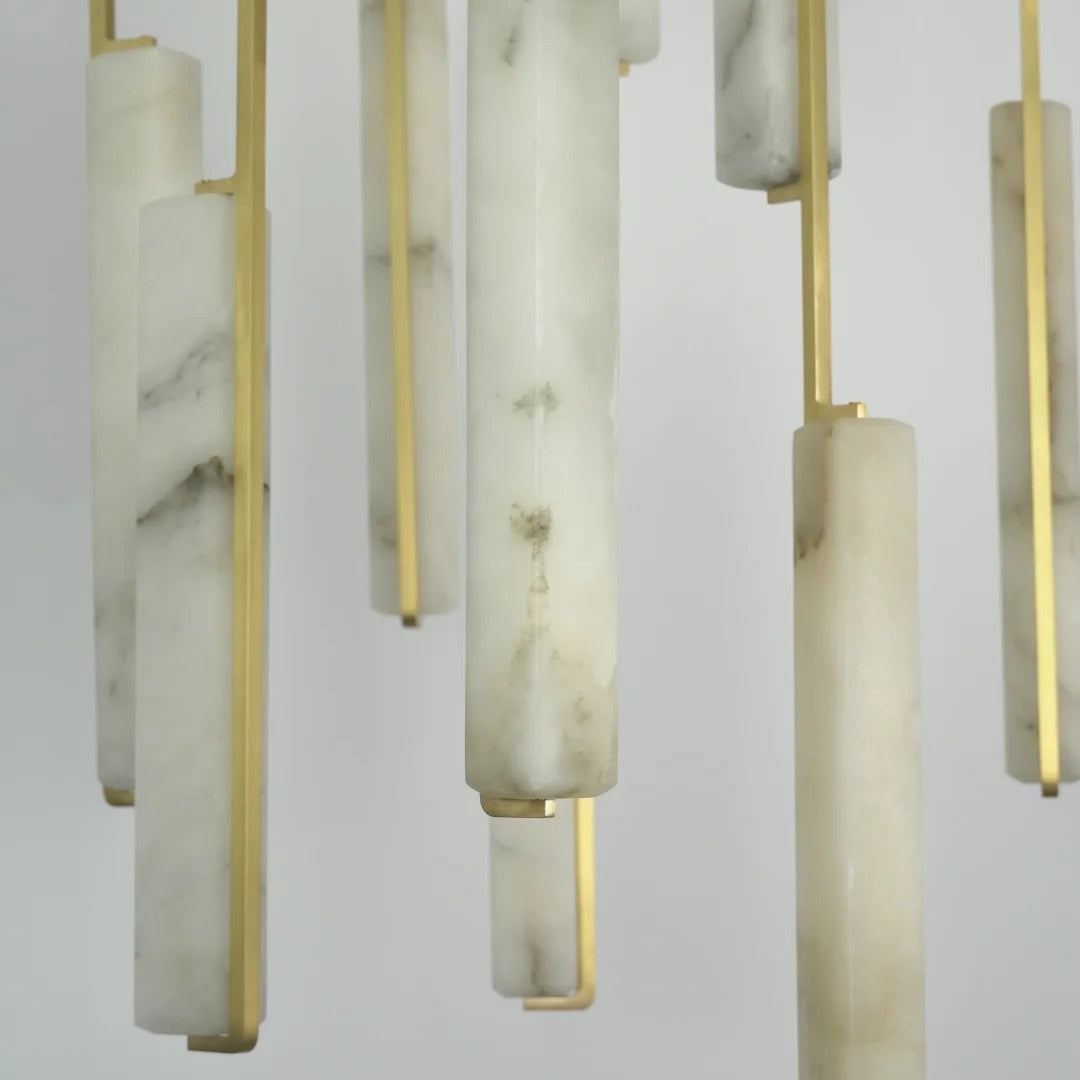 56 Inch Grand Alabaster Prism Cascading Chandelier - Audubon