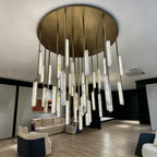 74 Inch Grand Alabaster Prism Cascading Chandelier - Audubon