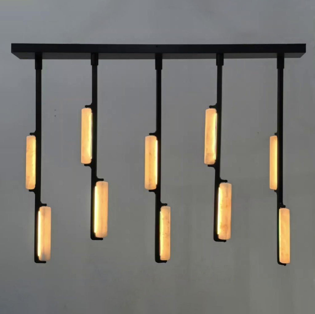 54 Inch Alabaster Prism Linear Chandelier - Audubon