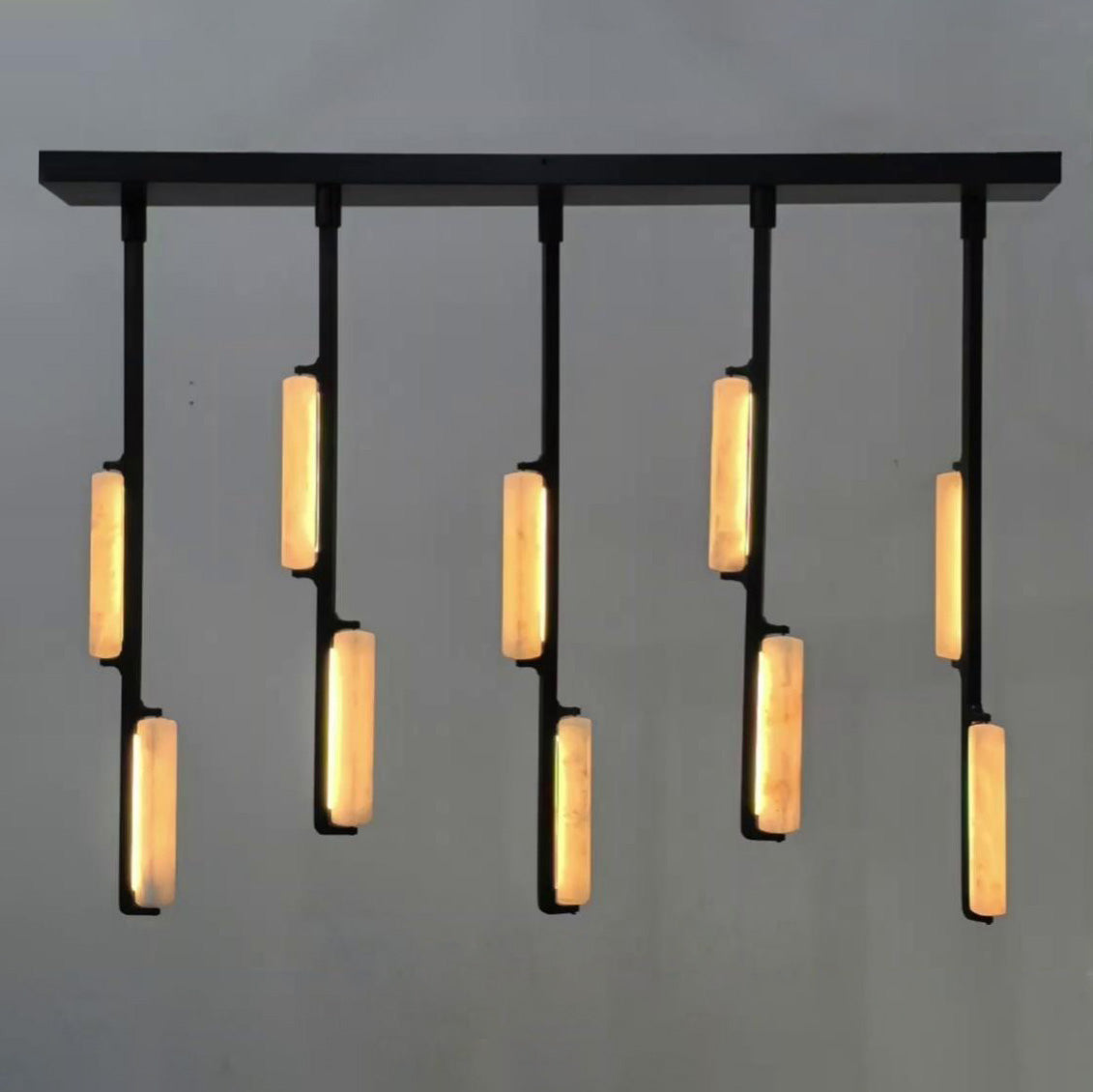 54 Inch Alabaster Prism Linear Chandelier - Audubon