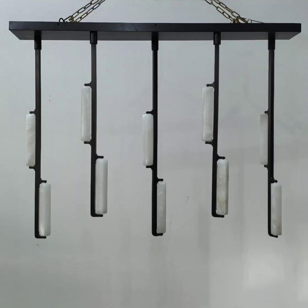 54 Inch Alabaster Prism Linear Chandelier - Audubon