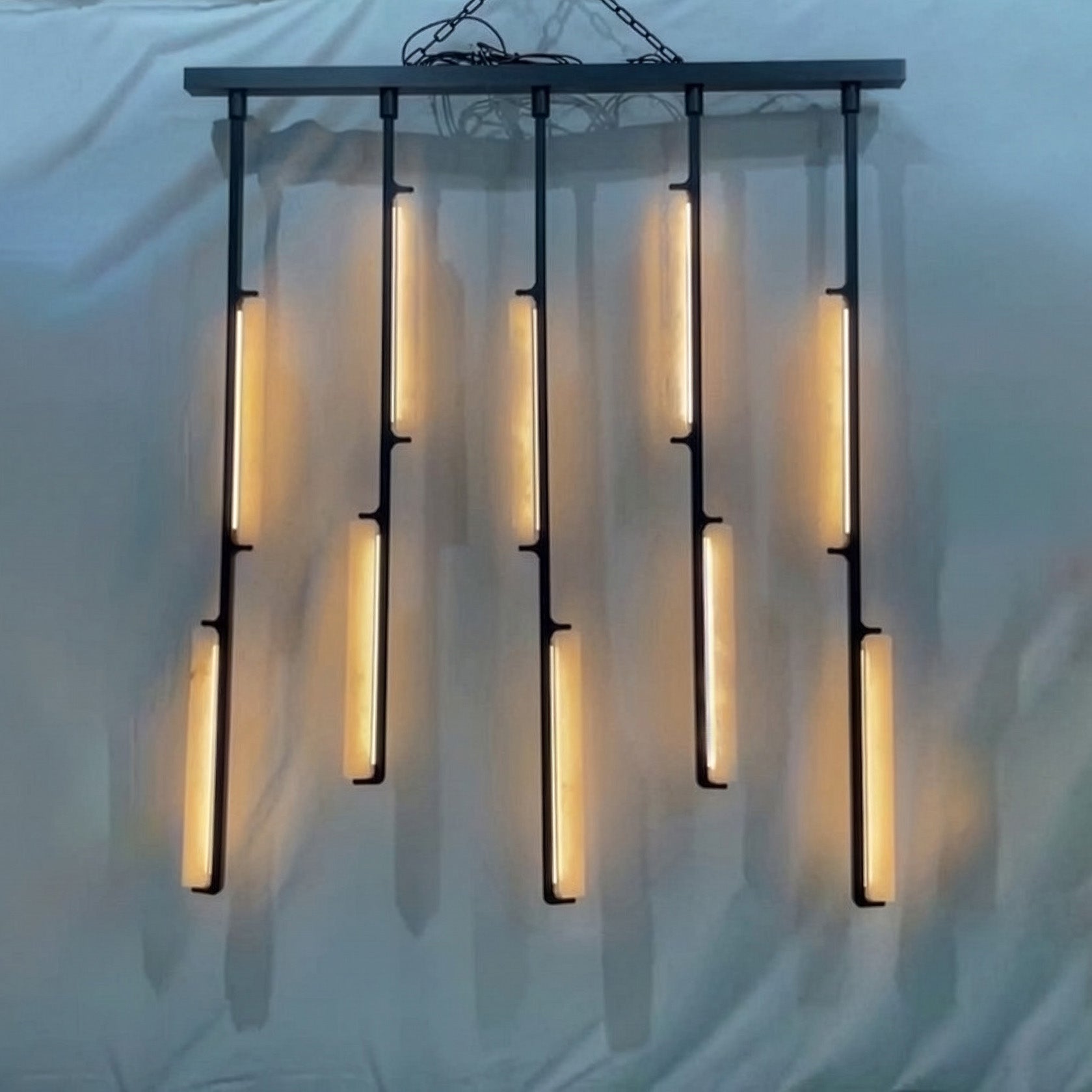 54 Inch Grand Alabaster Prism Linear Chandelier - Audubon