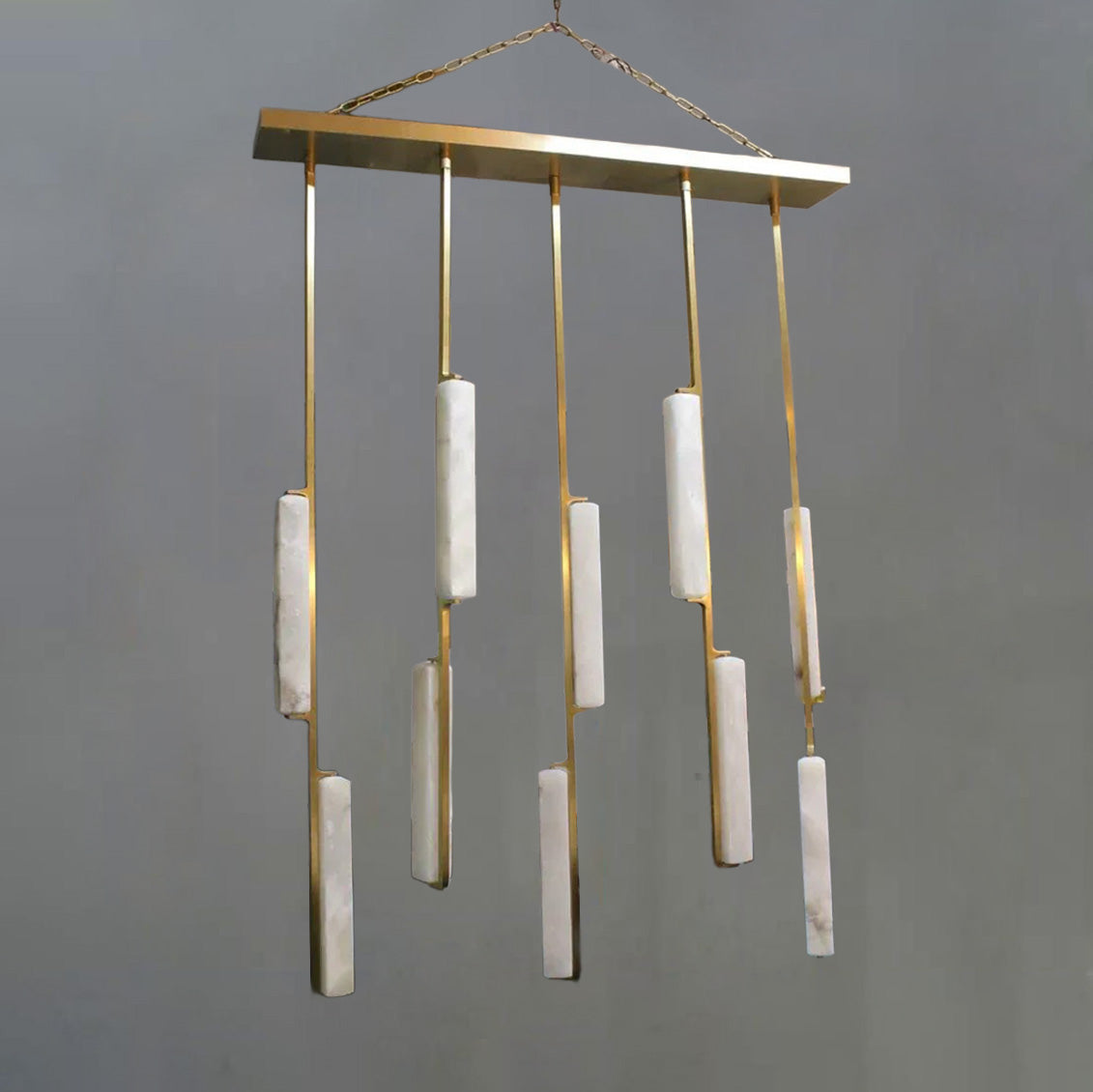 54 Inch Grand Alabaster Prism Linear Chandelier - Audubon