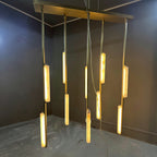 54 Inch Grand Alabaster Prism Linear Chandelier - Audubon