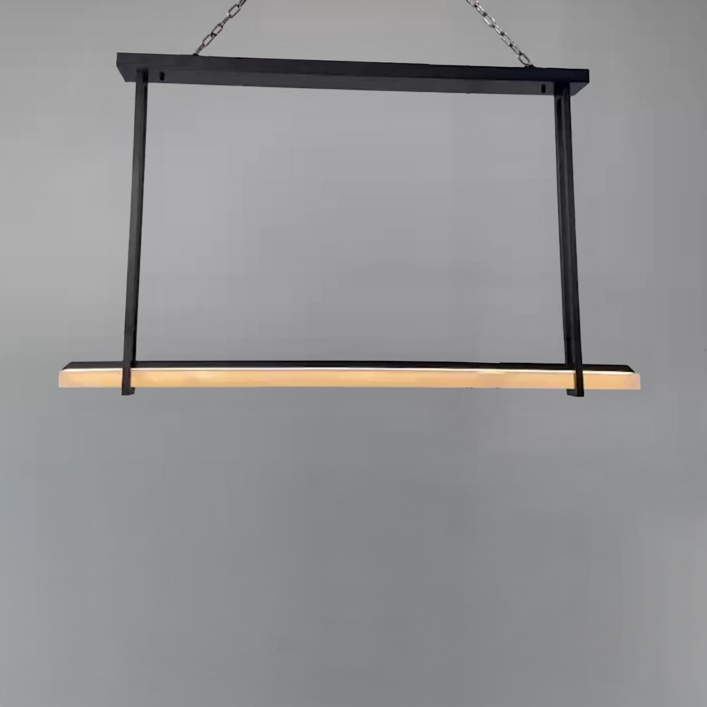 60 Inch Single Alabaster Bar Chandelier - Audubon