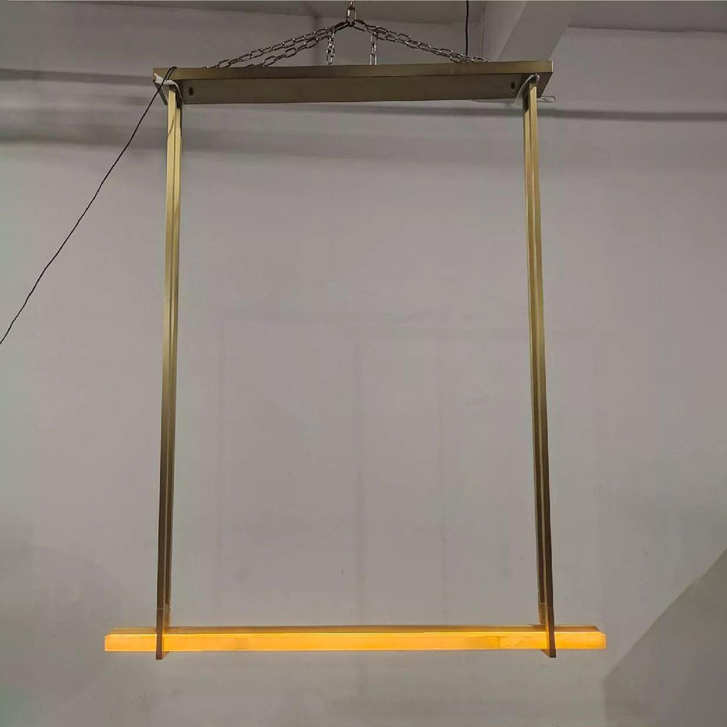 60 Inch Single Alabaster Bar Chandelier - Audubon