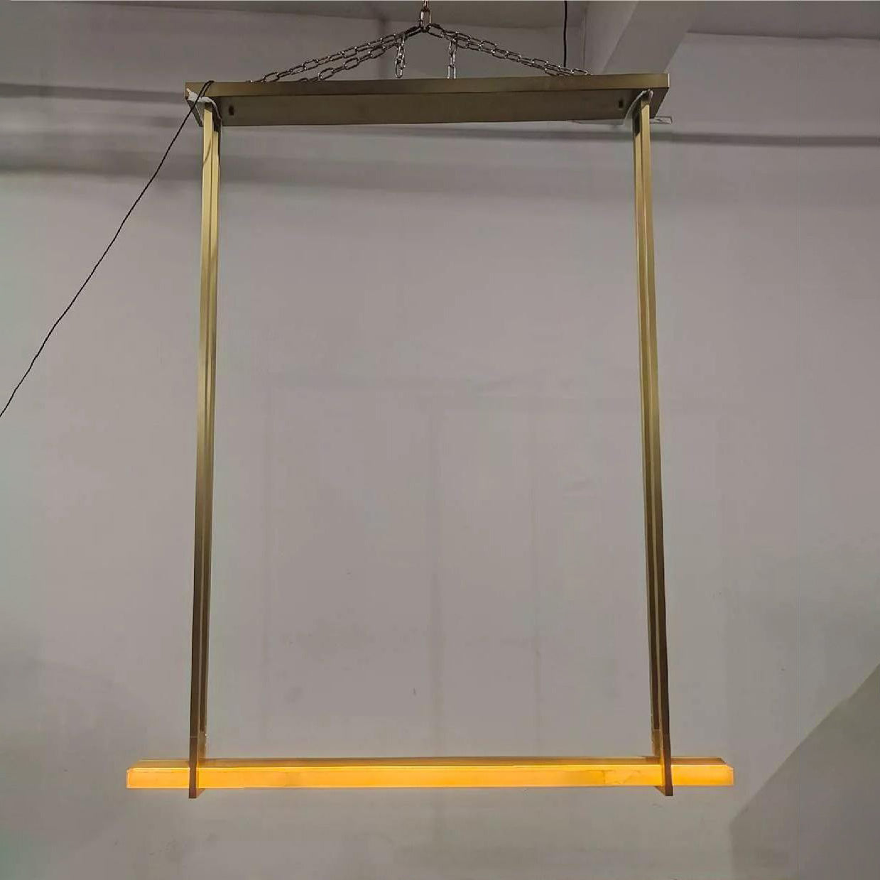 60 Inch Single Alabaster Bar Chandelier - Audubon