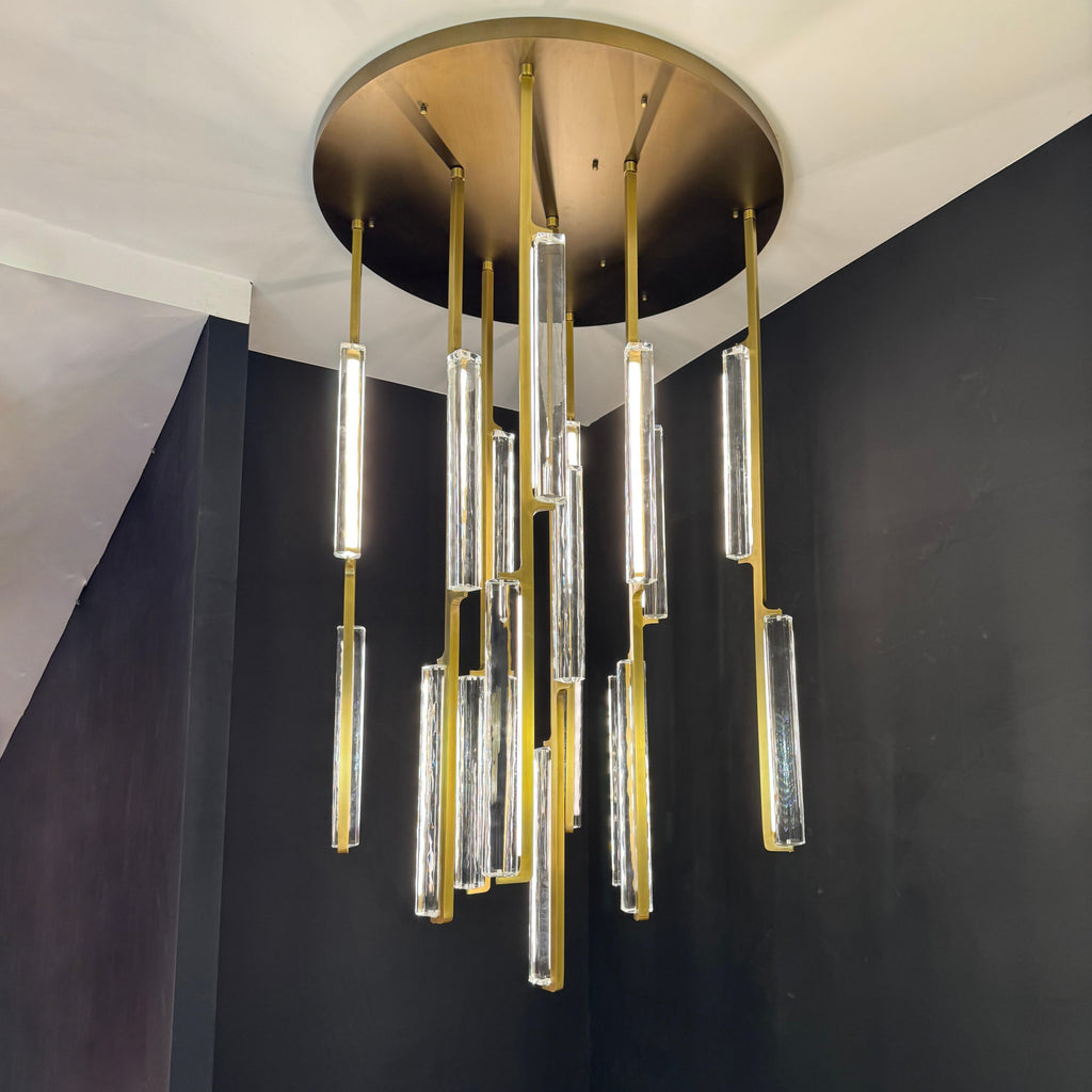 40 Inch Grand Crystal Prism Cascading Chandelier - Audubon