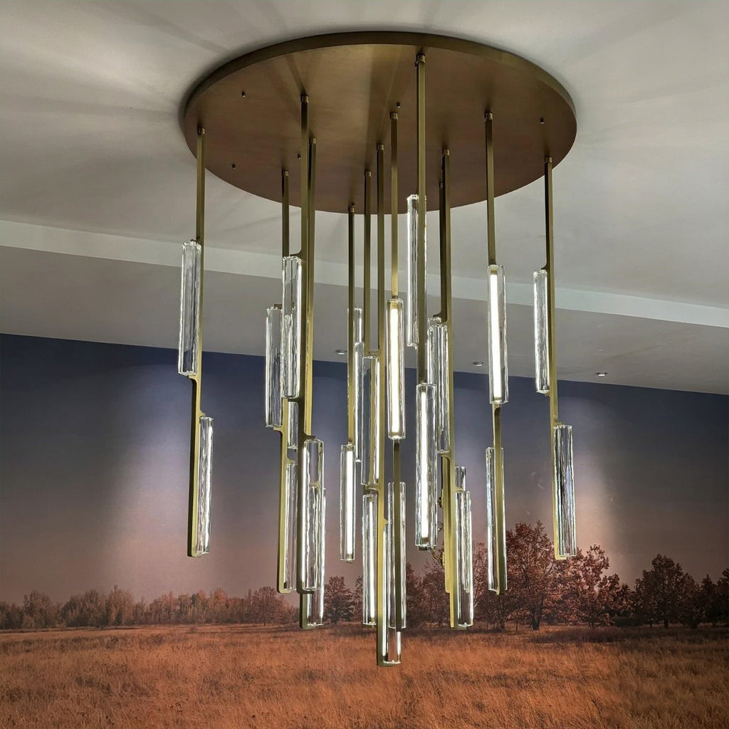 56 Inch Grand Crystal Prism Cascading Chandelier - Audubon