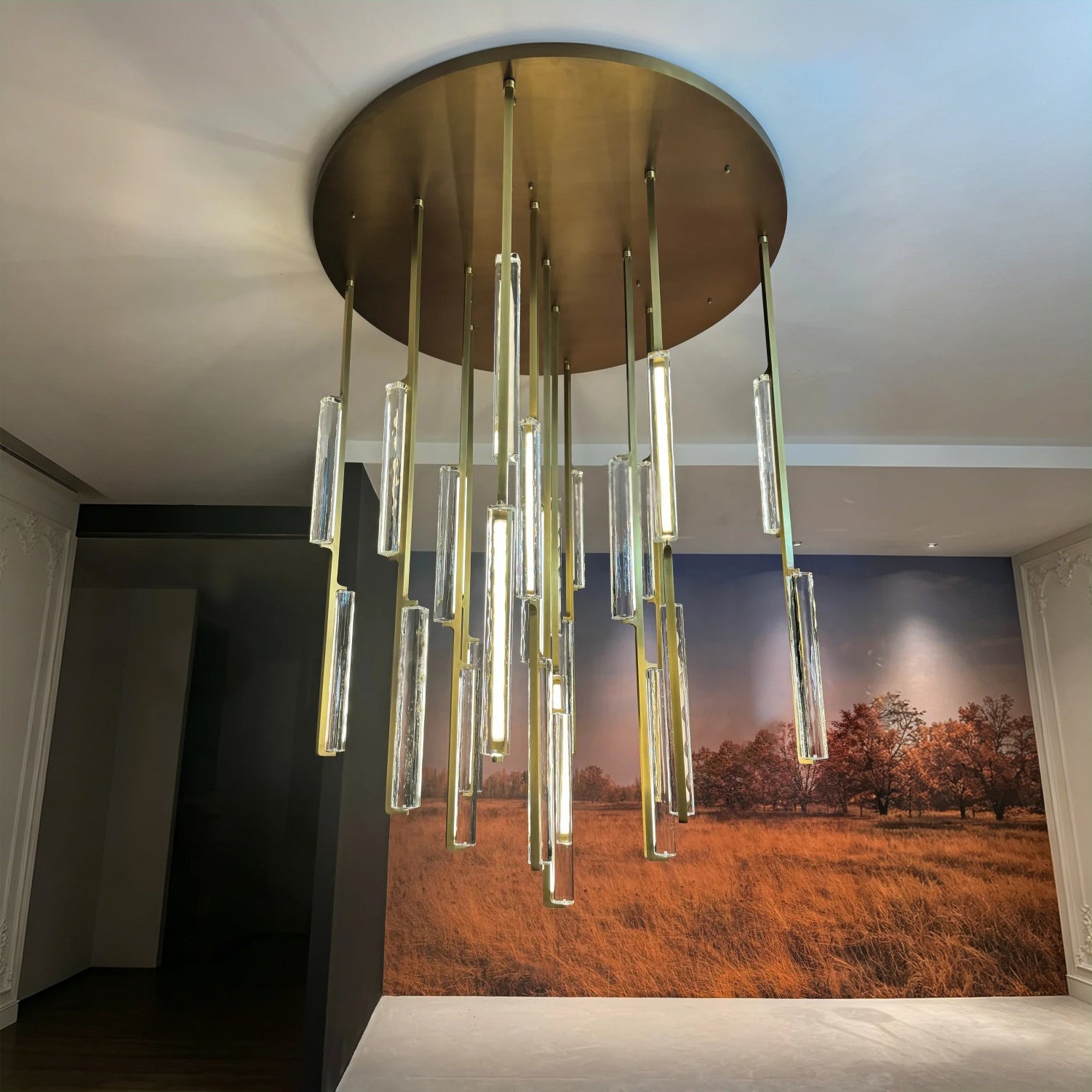56 Inch Grand Crystal Prism Cascading Chandelier - Audubon