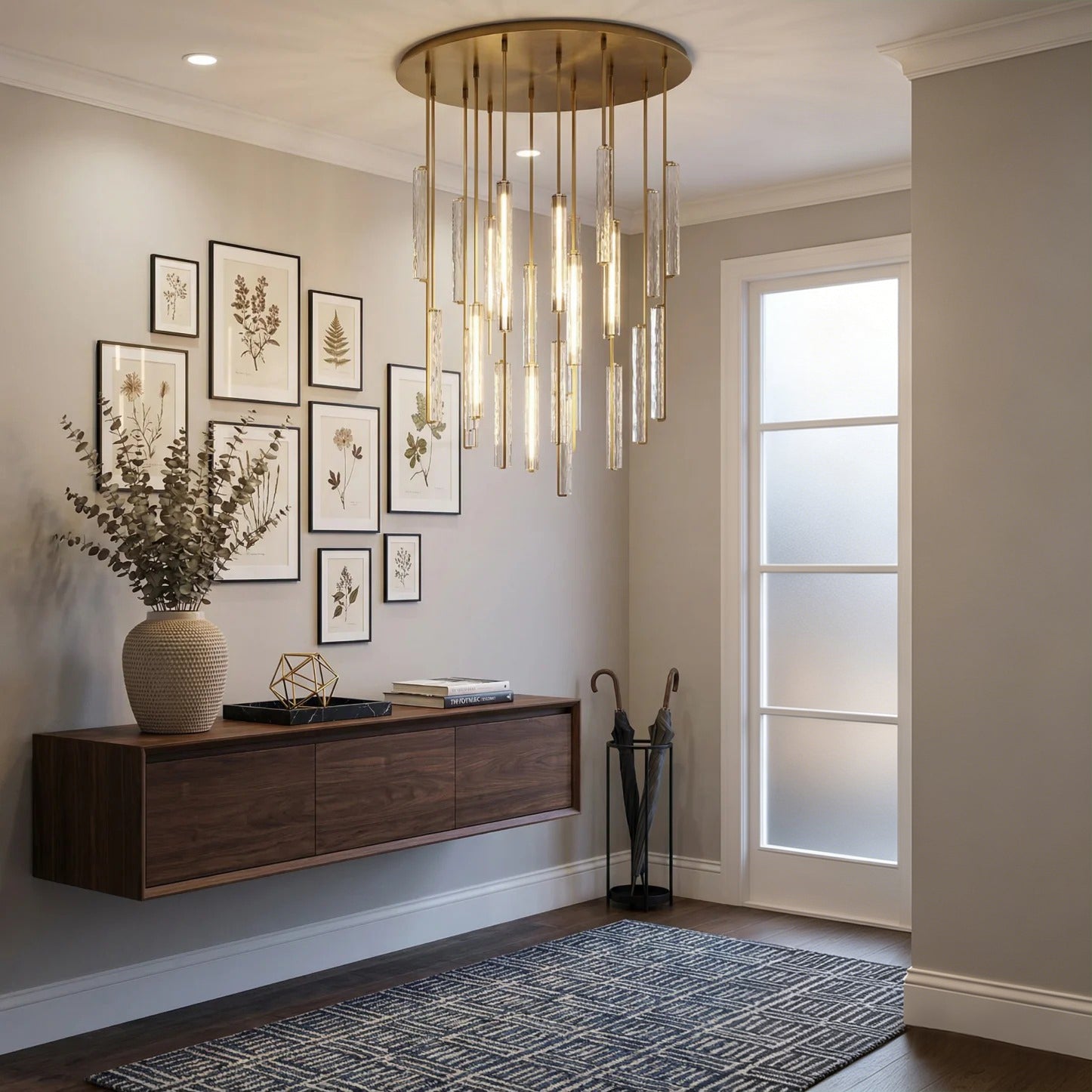 56 Inch Grand Crystal Prism Cascading Chandelier - Audubon