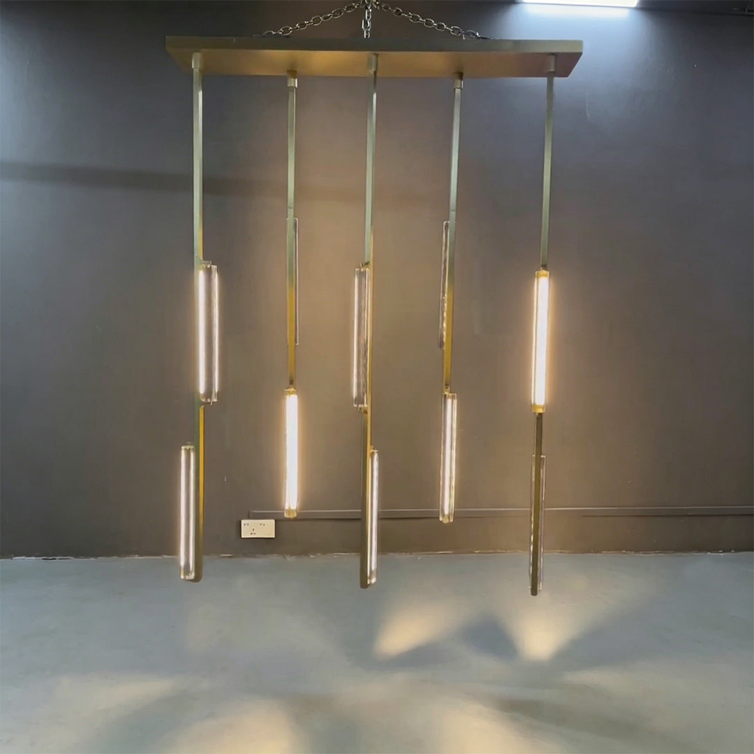 54 Inch Grand Crystal Prism Linear Chandelier - Audubon