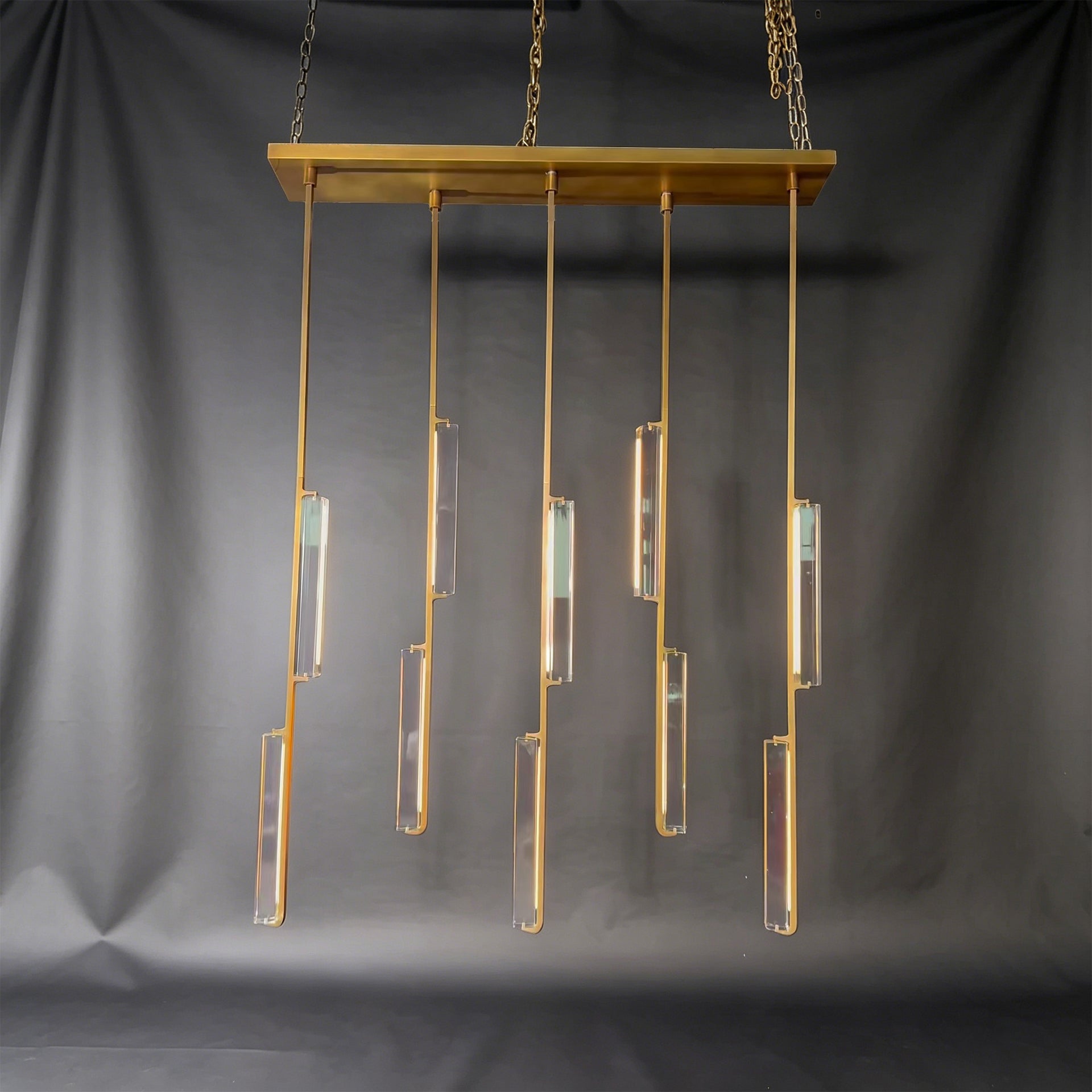 54 Inch Grand Crystal Prism Linear Chandelier - Audubon