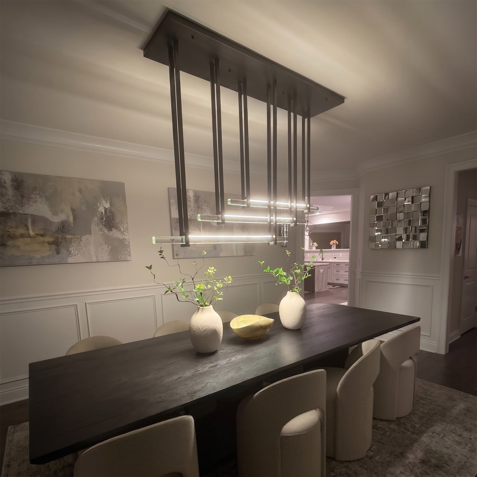 72 Inch Triple Crystal Bar Chandelier - Audubon