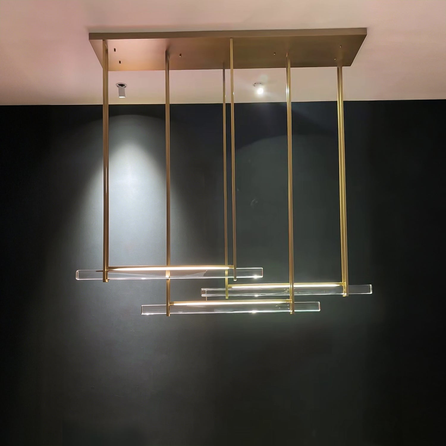 60 Inch Triple Crystal Bar Chandelier - Audubon