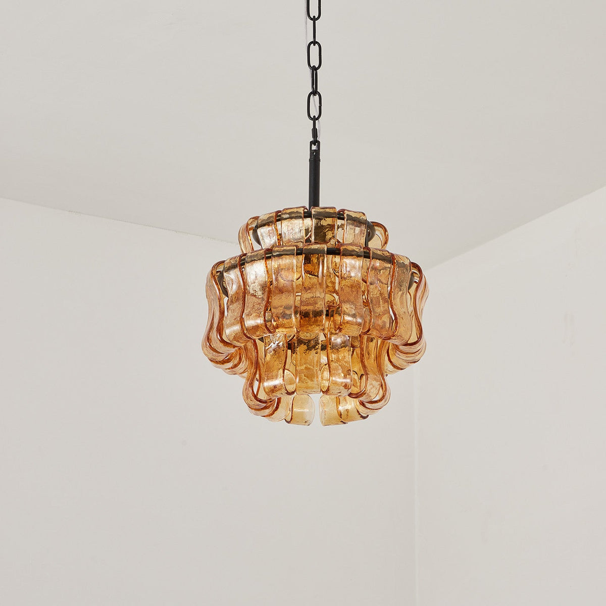 30 cm Amber Glass Pendant Light - Ghiaccio