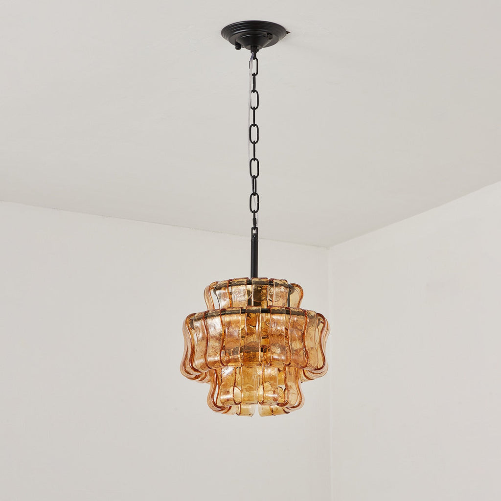 30 cm Amber Glass Pendant Light - Ghiaccio