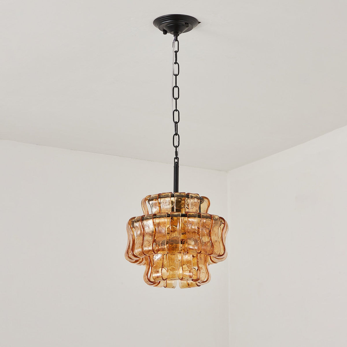 30 cm Amber Glass Pendant Light - Ghiaccio