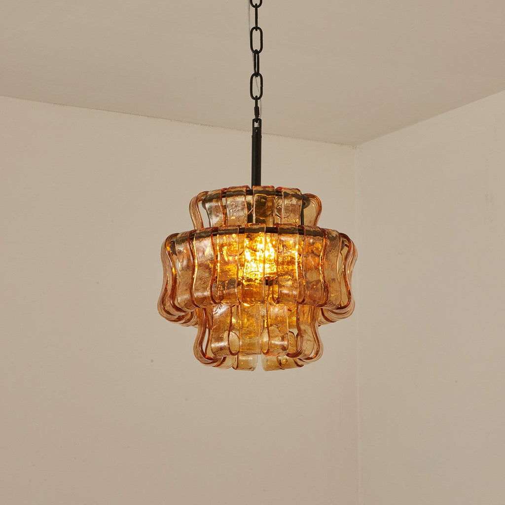 30 cm Amber Glass Pendant Light - Ghiaccio