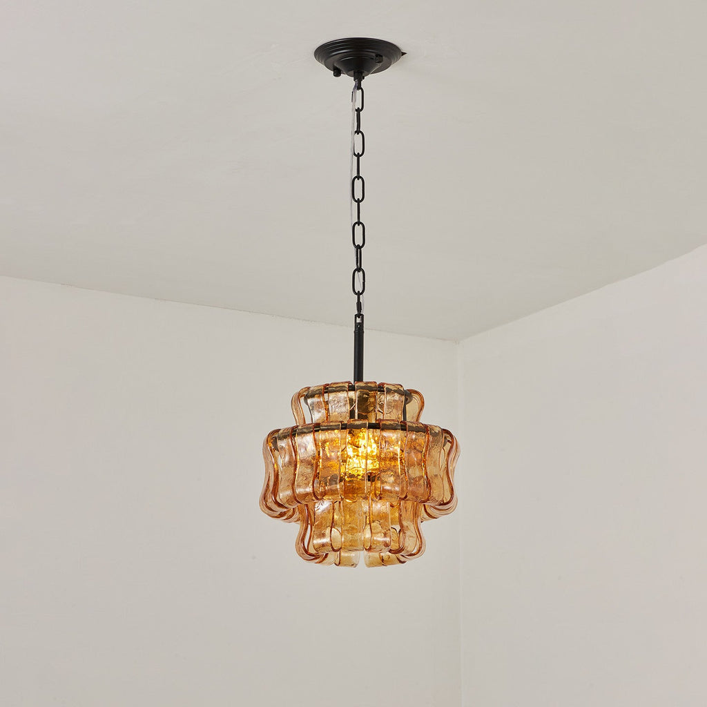 30 cm Amber Glass Pendant Light - Ghiaccio