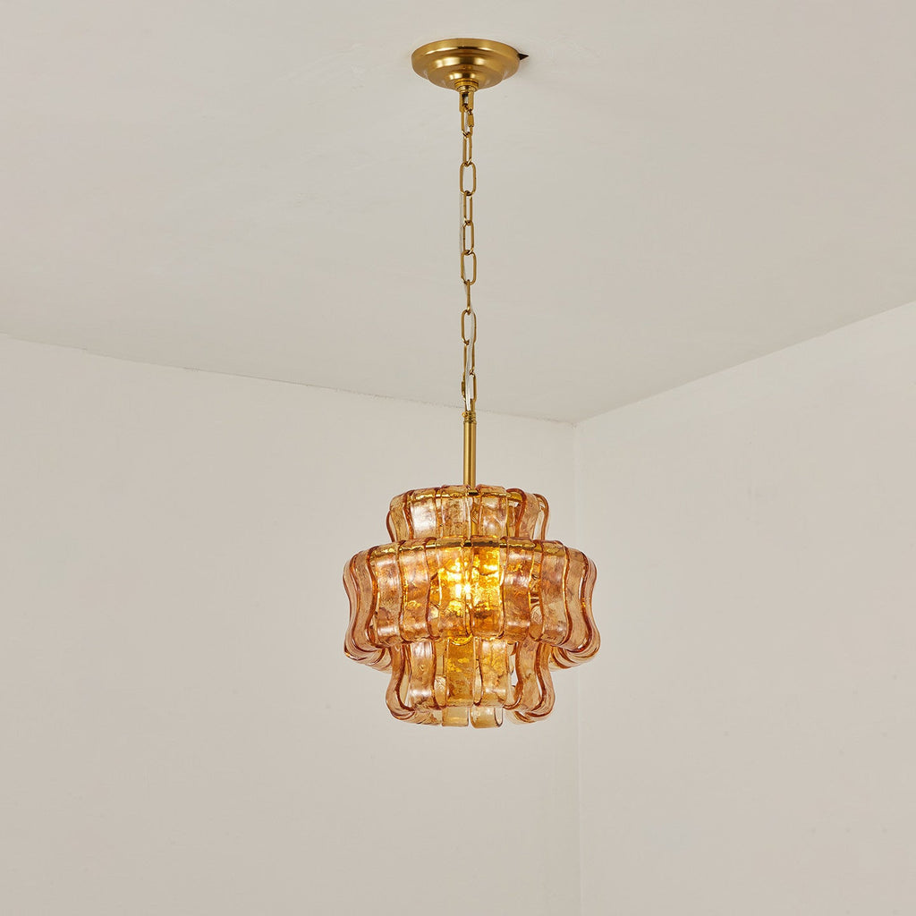 30 cm Amber Glass Pendant Light - Ghiaccio