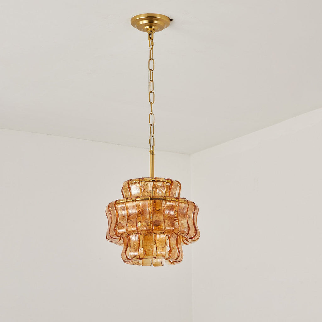 30 cm Amber Glass Pendant Light - Ghiaccio