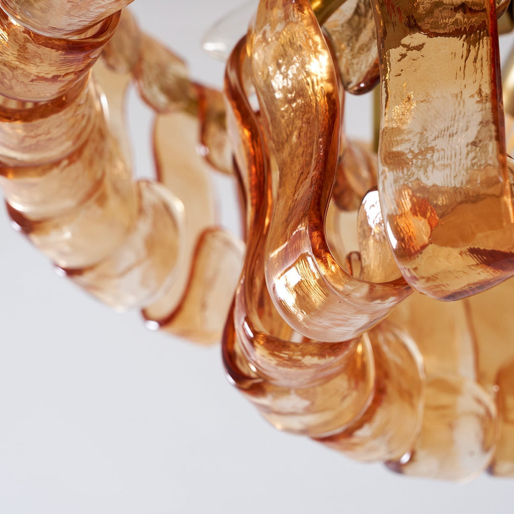 Plafonnier semi-encastré en verre ambré de 45,7 cm - Ghiaccio