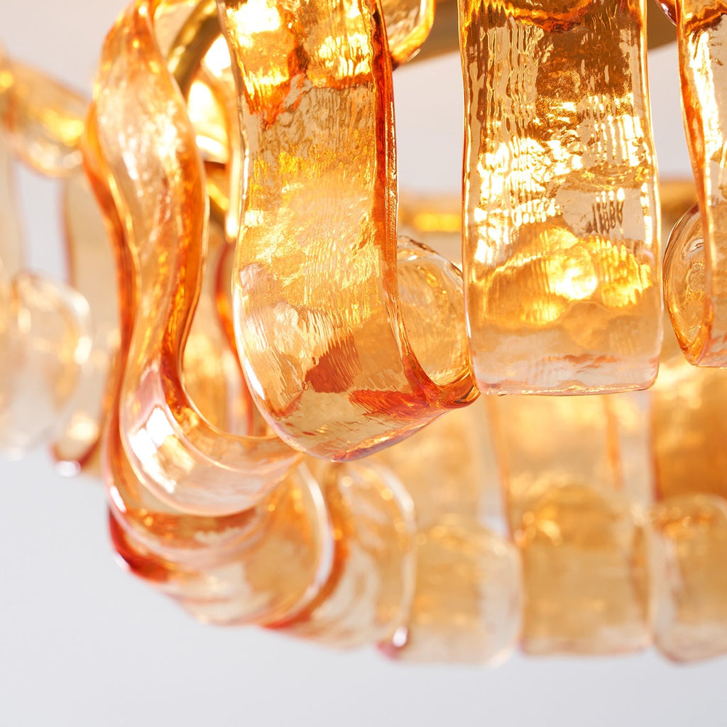 Plafonnier semi-encastré en verre ambré de 45,7 cm - Ghiaccio