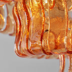 24 Inch Amber Glass Tiered Chandelier - Ghiaccio