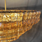 Lustre à niveaux en verre ambré de 36 pouces - Ghiaccio