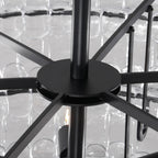 Lustre à plusieurs niveaux en verre clair de 36 pouces - Ghiaccio