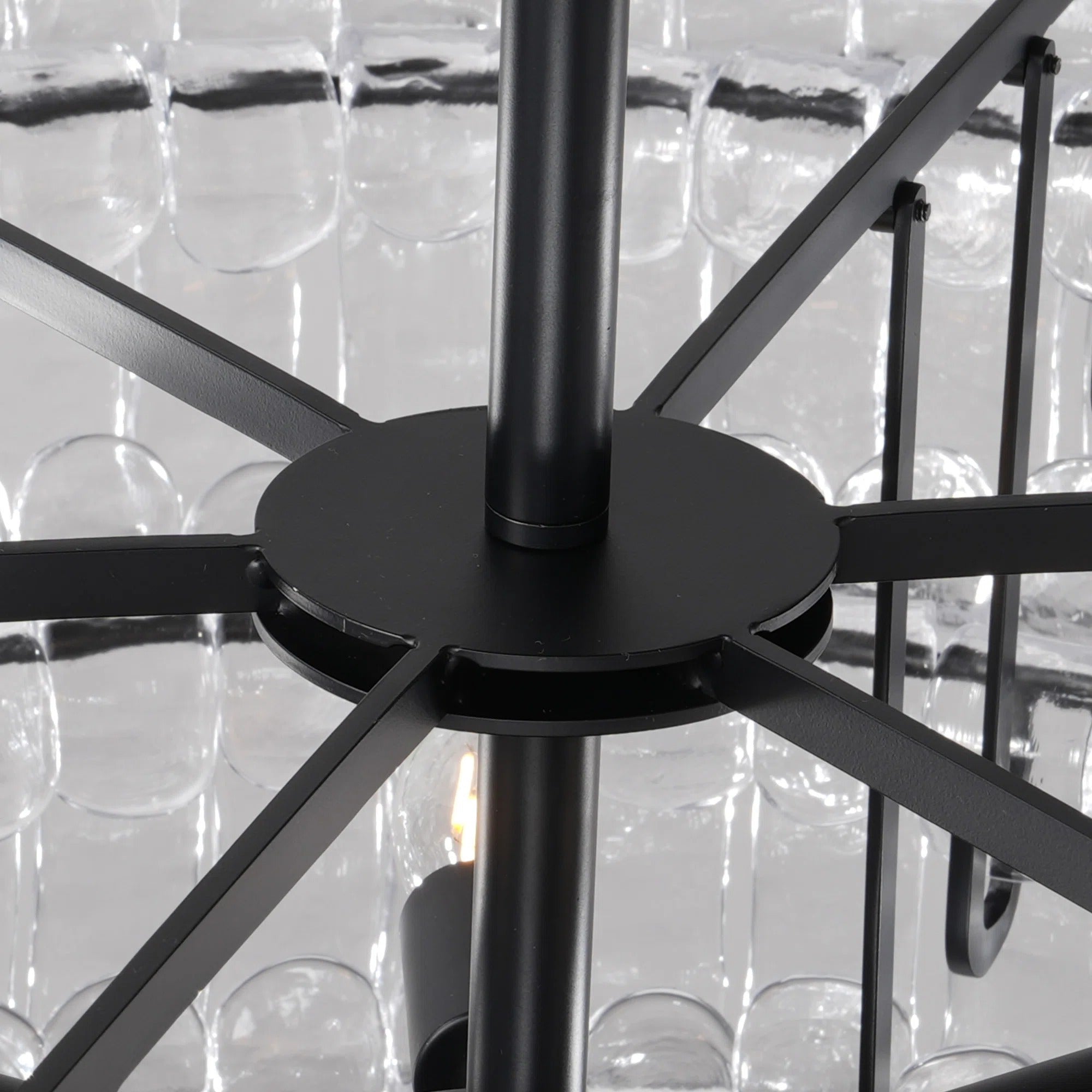 Lustre à plusieurs niveaux en verre clair de 36 pouces - Ghiaccio