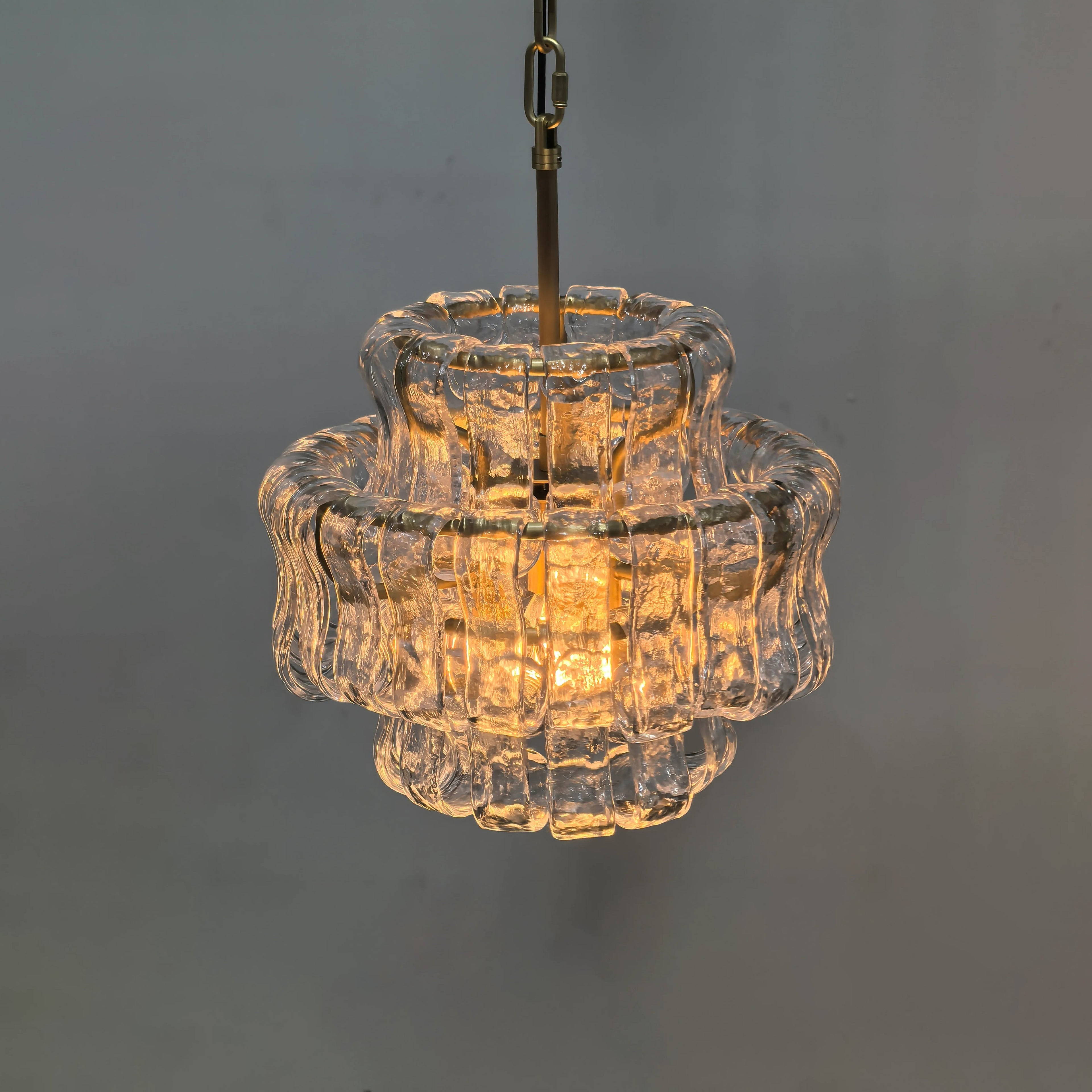 12 Inch Clear Glass Tiered Pendant Light - Ghiaccio