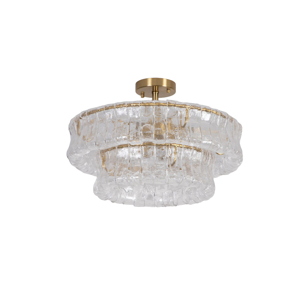 46 cm Clear Glass Semi Flush Mount - Ghiaccio