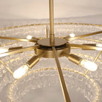 Lustre à plusieurs niveaux en verre clair de 36 pouces - Ghiaccio