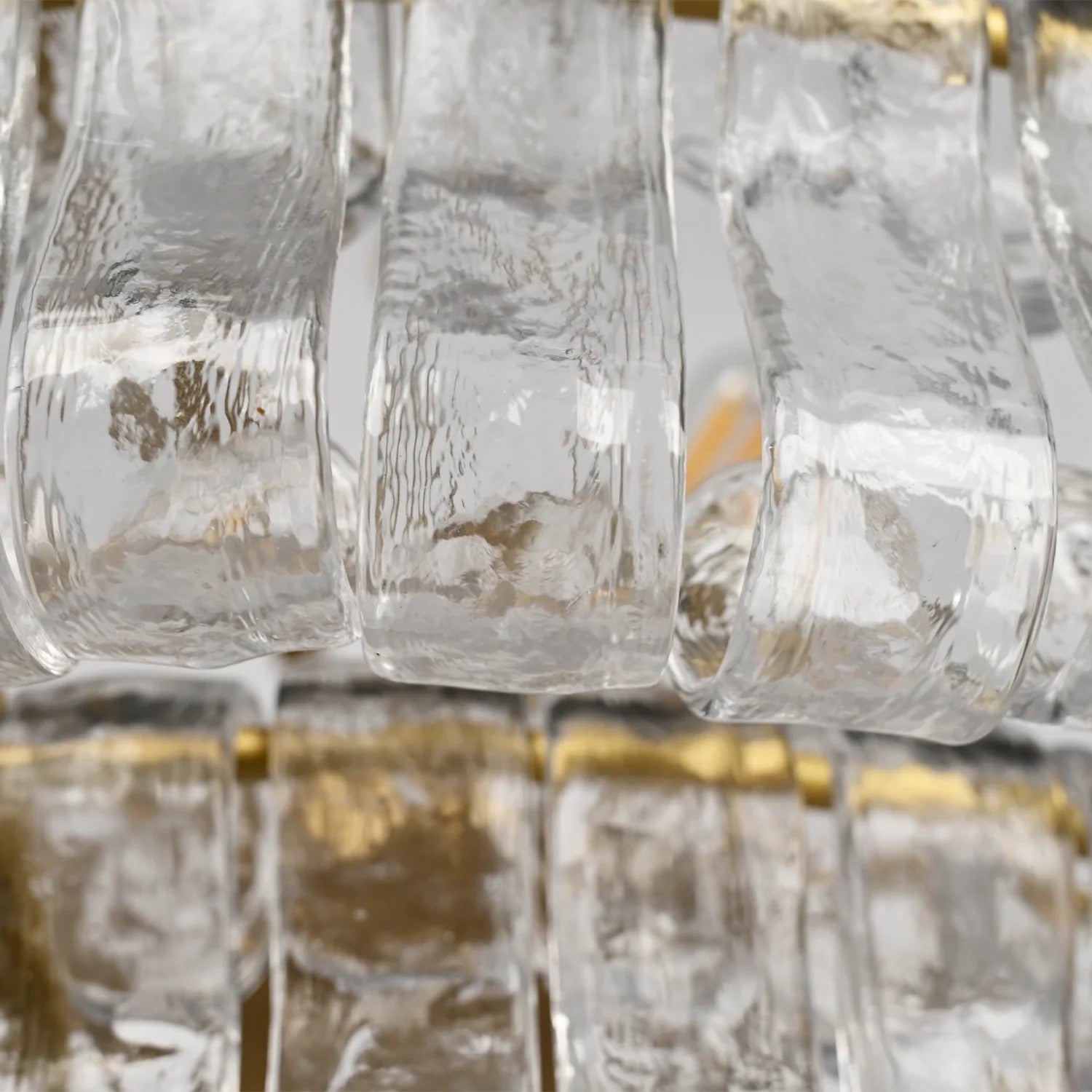 Lustre à plusieurs niveaux en verre clair de 36 pouces - Ghiaccio