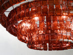 91 cm Red Glass Tiered Chandelier - Ghiaccio