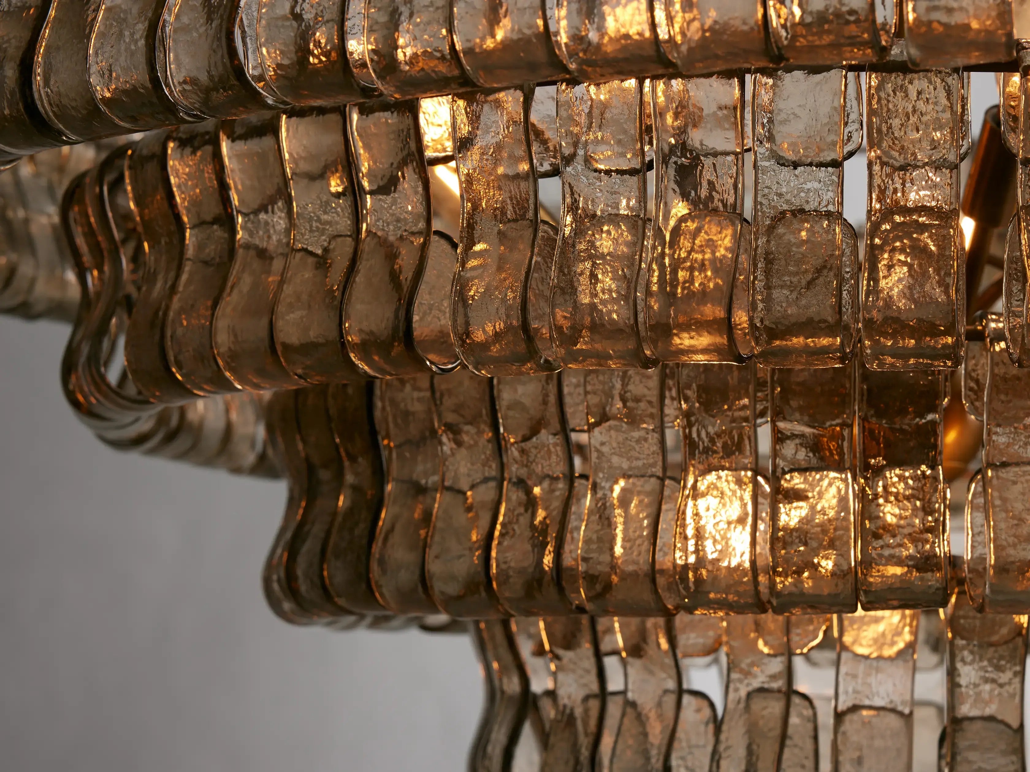 48 Inch Smoked Glass Tiered Chandelier - Ghiaccio